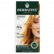 Herbatint, Перманентная гель-краска для волос, FF6 оранжевый, 135 мл (4,56 жидк. Унции)