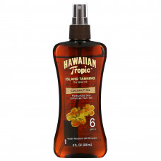 Hawaiian Tropic, Island Tanning, сухое масло-спрей для загара с кокосовым маслом, SPF 6, 236 мл (8 жидк. унций)