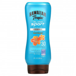 Hawaiian Tropic, Высокоэффективное солнцезащитное средство Island Sport с SPF 30, легкий тропический аромат, 236 мл