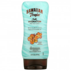 Hawaiian Tropic, Silk Hydration Weightless, невесомый увлажняющий лосьон после загара, кокос и папайя, 177 мл (6 жидк. унций)