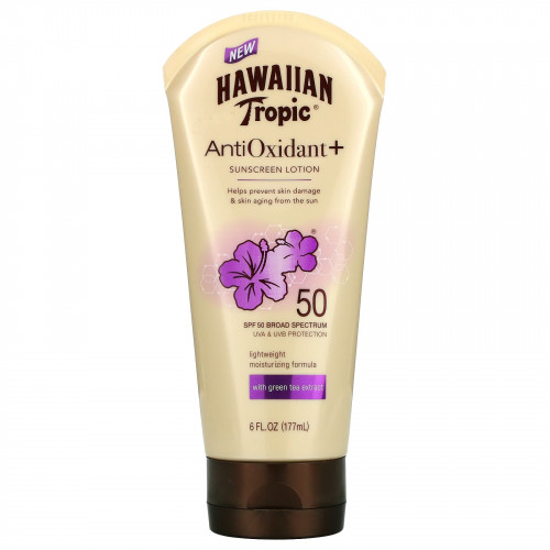 Hawaiian Tropic, Антиоксидант + солнцезащитный лосьон, SPF 50, 6 жидких унций (177 мл)