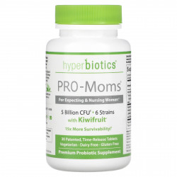 Hyperbiotics, PRO-Moms, с киви, 5 млрд КОЕ, 30 таблеток медленного высвобождения