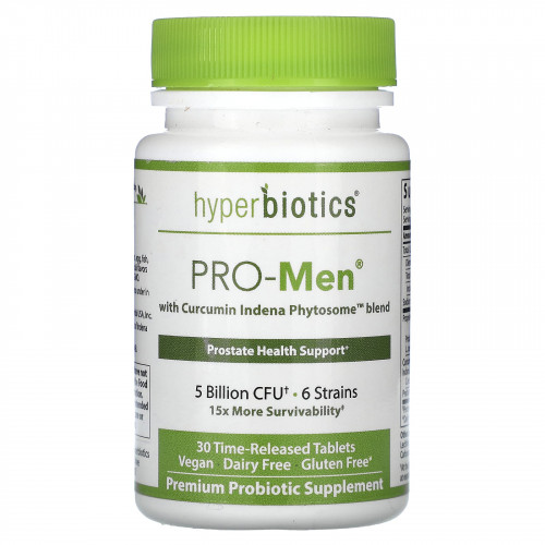 Hyperbiotics, PRO-Men со смесью куркумина Indena Phytosome TM, 5 млрд КОЕ, 30 таблеток с замедленным высвобождением