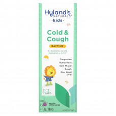 Hyland's Naturals, средство от простуды и кашля для детей, для приема днем, от 2 до 12 лет, со вкусом натурального винограда, 118 мл (4 жидк. унций)