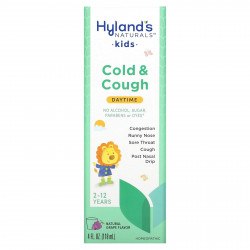 Hyland's Naturals, средство от простуды и кашля для детей, для приема днем, от 2 до 12 лет, со вкусом натурального винограда, 118 мл (4 жидк. унций)