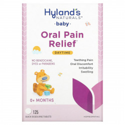 Hyland's Naturals, таблетки для облегчения боли в полости рта у грудных детей, для дневного приема, от 0 месяцев, 125 быстрорастворимых таблеток