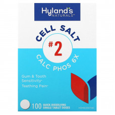 Hyland's Naturals, клеточная соль No 2, калькарея фосфорика (Calc phos) 6x, 100 отдельных быстрорастворимых таблеток