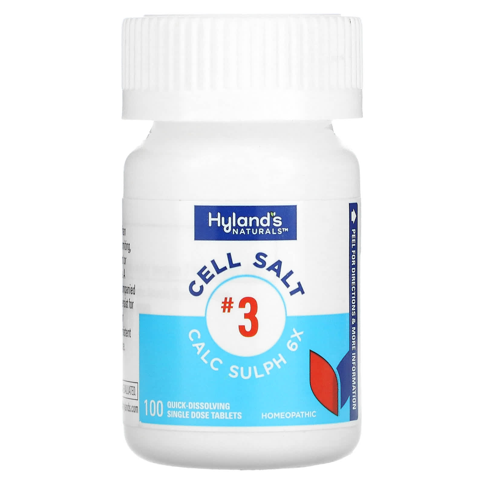 Hyland's Naturals, Cell Salt # 3, Calc Sulph 6X, 100 быстрорастворимых таблеток