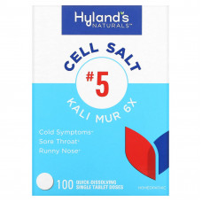 Hyland's Naturals, Cell Salt # 5, Kali Mur 6X, 100 быстрорастворимых таблеток
