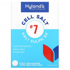 Hyland's Naturals, Cell Salt # 7, Kali Sulph 6X, быстрорастворимая одна таблетка