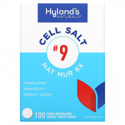 Hyland's Naturals, Cell Salt No 9, 100 быстрорастворимых отдельных таблеток