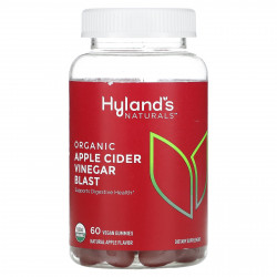 Hyland's Naturals, Органические жевательные мармеладки с яблочным уксусом, натуральное яблоко, 60 веганских жевательных таблеток