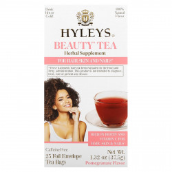 Hyleys Tea, Beauty Tea, гранат, без кофеина, 25 чайных пакетиков в фольгированных пакетиках по 1,5 г (0,05 унции)