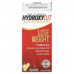 Hydroxycut, Pro Clinical Hydroxycut, добавка для похудения без стимуляторов, 72 быстрорастворимые капсулы