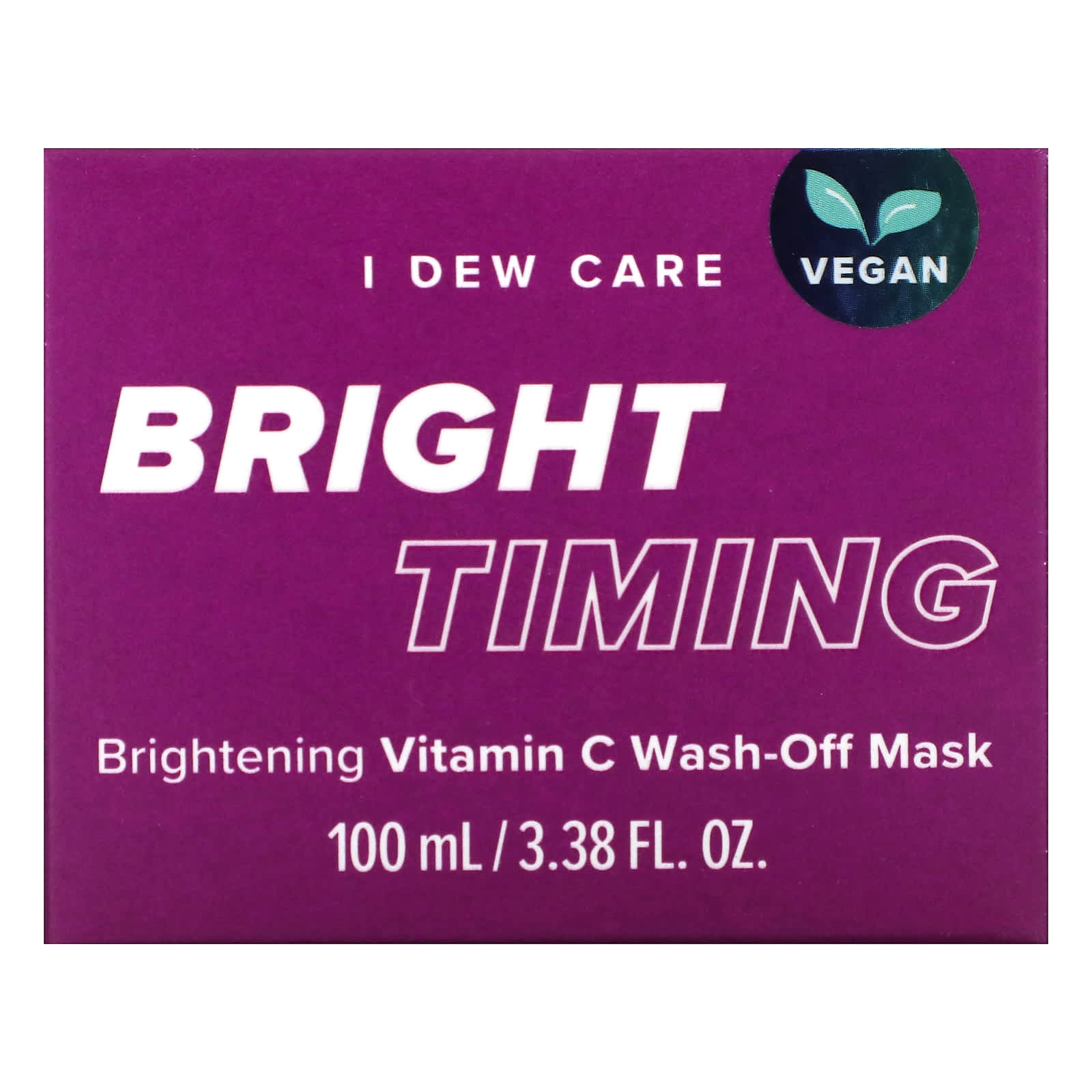 I Dew Care, Bright Timing, осветляющая смываемая маска с витамином C, 100 мл (3,38 жидк. Унции)