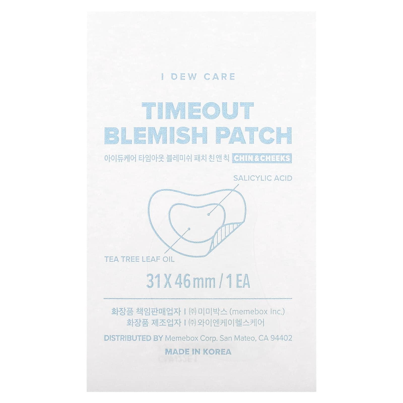 I Dew Care, Timeout Blemish Patch, для подбородка и щек, 9 патчей