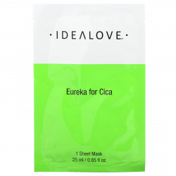 Idealove, Eureka for Cica, тканевая косметическая маска с экстрактом готу кола, 1 шт., 25 мл (0,85 жидк. унции) (Товар снят с продажи) 