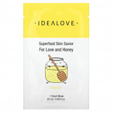 Idealove, Superfood Skin Savior, от любви и меда, 1 тканевая маска, 20 мл (0,68 жидк. Унции) (Товар снят с продажи) 