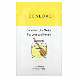 Idealove, Superfood Skin Savior, от любви и меда, 1 тканевая маска, 20 мл (0,68 жидк. Унции) (Товар снят с продажи) 