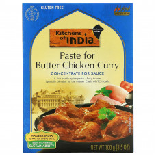 Kitchens of India, паста для приготовления карри из курицы в сливочно-томатном соусе, концентрат для приготовления соуса, неострая, 100 г (3,5 унции)