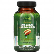 Irwin Naturals, Triple Source Magnesium + ашваганда, 60 мягких таблеток
