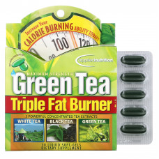 Applied Nutrition, Сжигатель жира с зеленым чаем, тройного действия, 30 жидких мягких таблеток