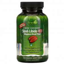 Irwin Naturals, Steel-Libido Red, Blood-Flow, 75 мягких желатиновых капсул с жидкостью