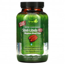 Irwin Naturals, Steel-Libido Red, усиленный кровоток, 150 мягких желатиновых капсул с жидкостью