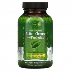 Irwin Naturals, Active-Cleanse and Probiotics, с алоэ и трифалой, 60 мягких желатиновых капсул с жидкостью