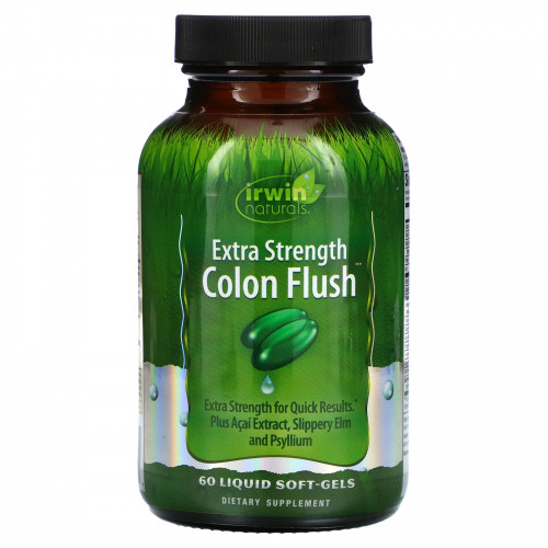 Irwin Naturals, Colon Flush, повышенная сила действия, 60 капсул с жидкостью