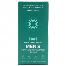 iWi, Полный комплекс мультивитаминов и омега-3 для мужчин, 60 мягких таблеток