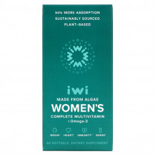 iWi, Полный комплекс мультивитаминов и омега-3 для женщин, 60 мягких таблеток