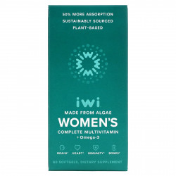 iWi, Полный комплекс мультивитаминов и омега-3 для женщин, 60 мягких таблеток