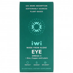 iWi, Для глаз, омега-3 + цинк, медь и лютеин, 30 мягких таблеток