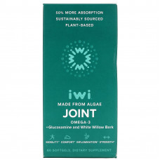 iWi, Joint, омега-3 + глюкозамин и кора белой ивы, 60 мягких таблеток