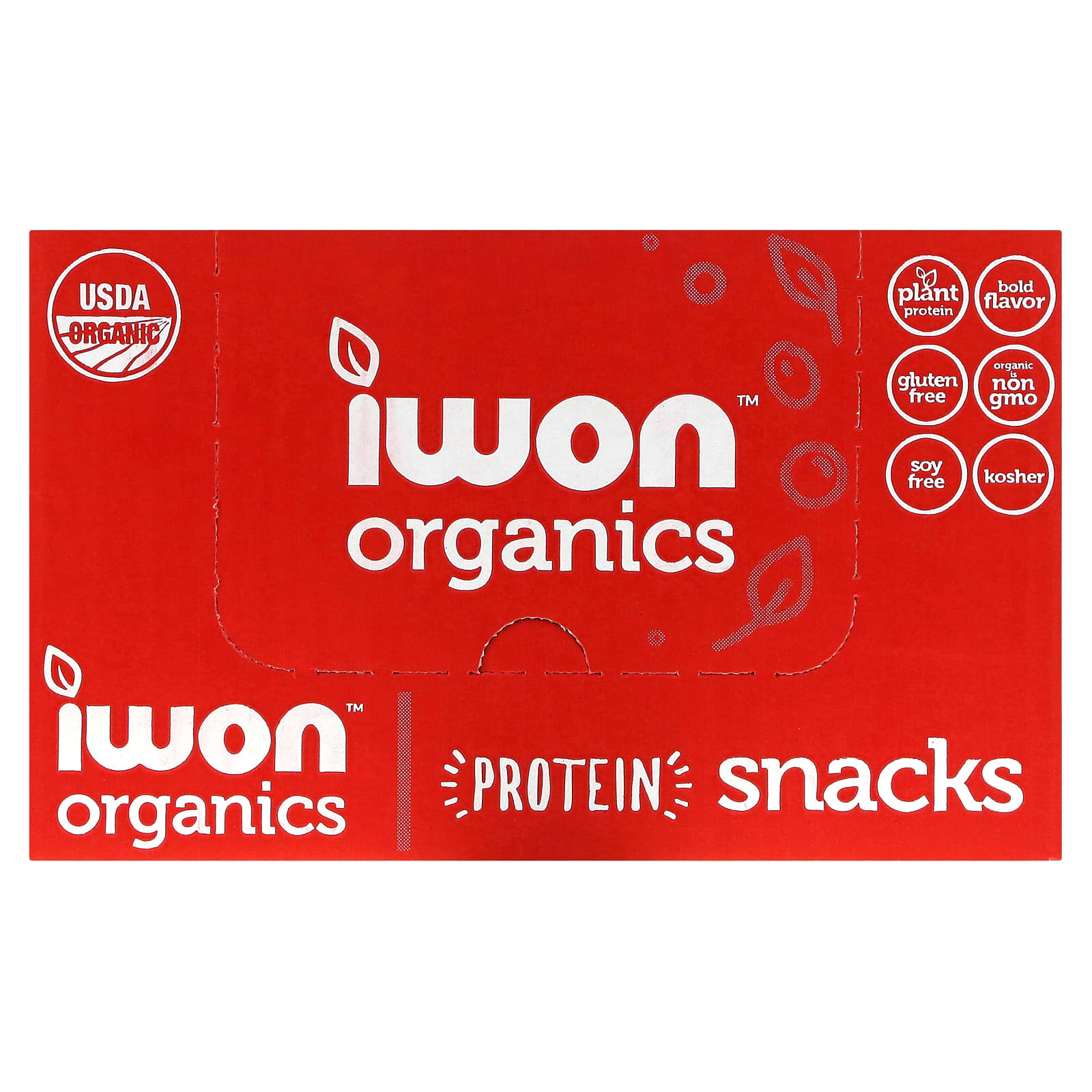 IWON Organics, Organics Protein Puffs, карамелизованный лук, 8 пакетиков по 42 г (1,5 унции)