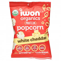 IWON Organics, Органический протеин, попкорн, белый чеддер, 8 пакетиков по 28 г (1 унция)