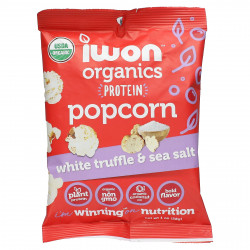 IWON Organics, Органический протеин, попкорн, белые трюфели и морская соль, 8 пакетиков по 28 г (1 унция)