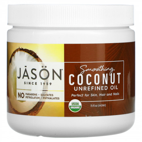 Jason Natural, Smoothing Coconut, нерафинированное масло, 443 мл (15 жидк. Унций)