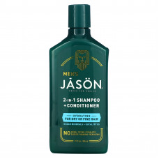 Jason Natural, Для мужчин, шампунь и кондиционер 2 в 1, для сухих и тонких волос, минералы океана и эвкалипт, 355 мл (12 жидк. Унций)
