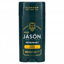 Jason Natural, Для мужчин, дезодорант, цитрус и имбирь, без алюминия, 71 г (2,5 унции)