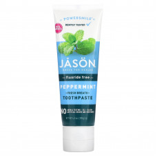 Jason Natural, Powersmile, зубная паста для свежего дыхания, без фтора, перечная мята, 119 г (4,2 унции)