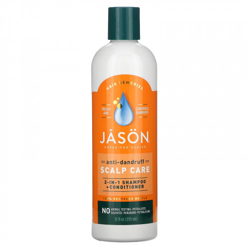 Jason Natural, лечебно-профилактический шампунь и кондиционер «2 в 1» для защиты кожи головы от перхоти, 355 мл (12 жидк. унций)