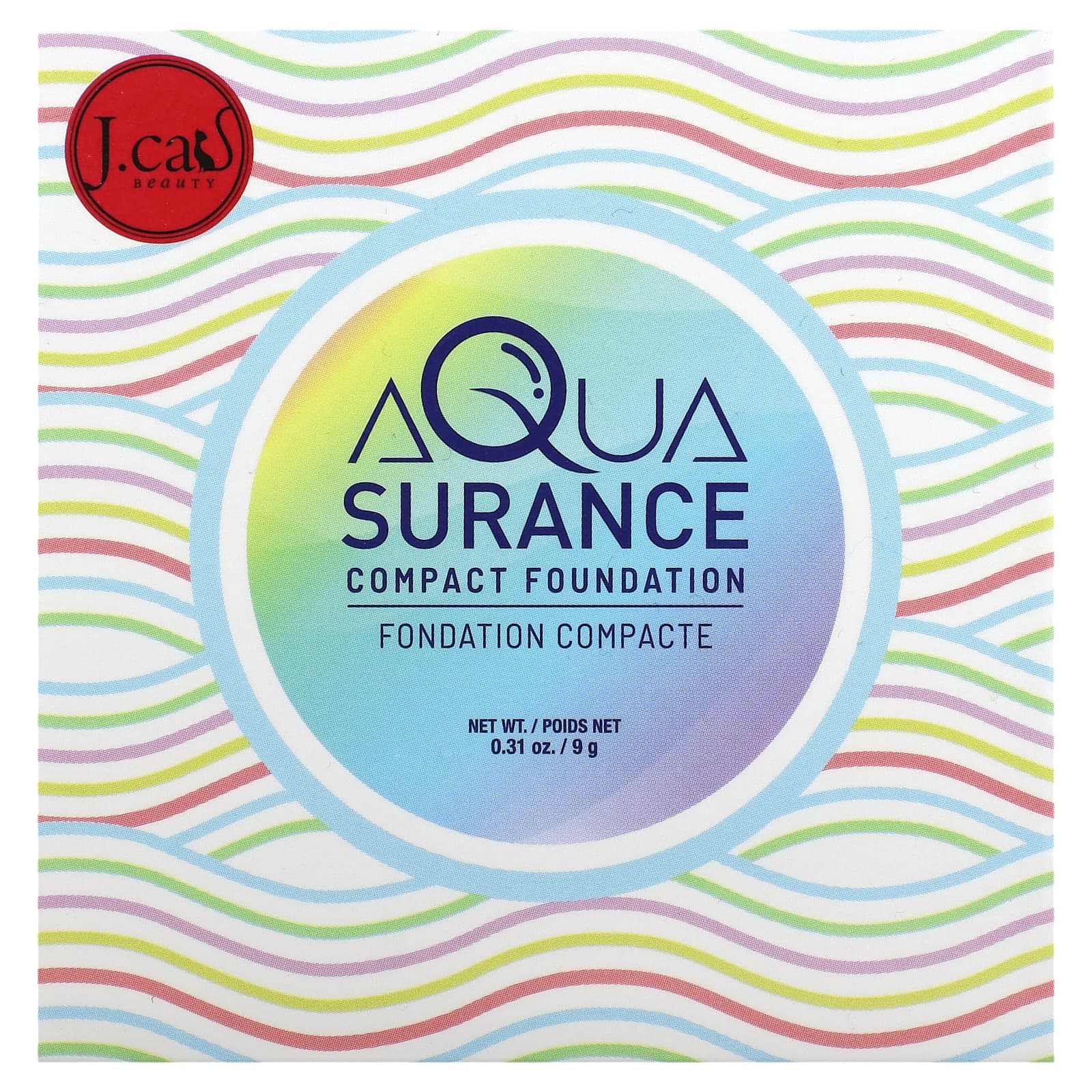 J.Cat Beauty, Компактная тональная основа Aquasurance, оттенок ACF100 фарфоровый, 9 г