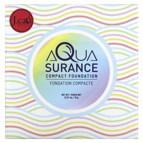 J.Cat Beauty, Компактная тональная основа Aquasurance, оттенок ACF102 натуральный, 9 г