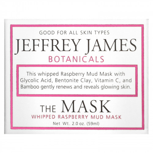 Jeffrey James Botanicals, The Mask, муссовая грязевая маска с малиной, 59 мл (2,0 унции)