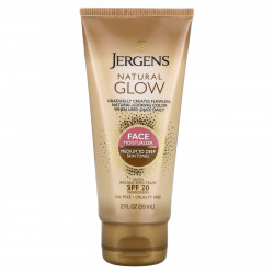 Jergens, Natural Glow, увлажняющее средство для лица, SPF 20, от средних до темных оттенков кожи, 59 мл (2 жидк. унции)