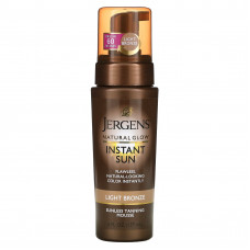 Jergens, Natural Glow, Instant Sun, мусс для автозагара, светло-бронзовый, 177 мл