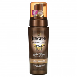 Jergens, Natural Glow, Instant Sun, мусс для автозагара, светло-бронзовый, 177 мл