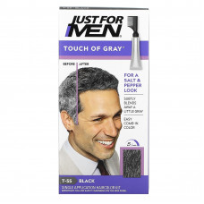 Just for Men, Мужская краска для волос с гребешком Touch of Gray, оттенок черный T-55, 40 г